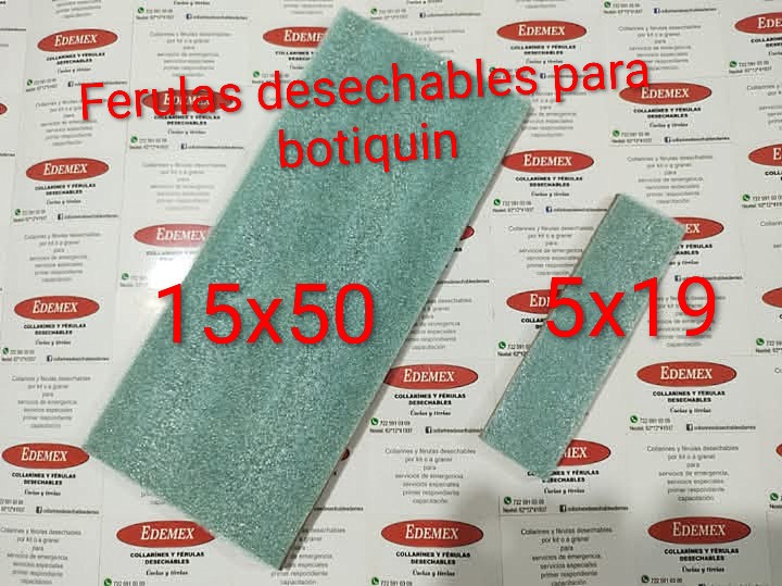 Férulas desechables para botiquines 15x50 y 5x19 - EDEMEX